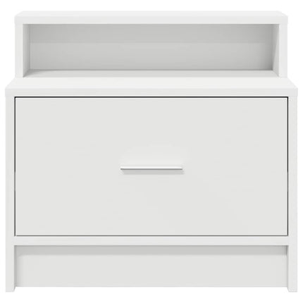 sengebord med skuffe 51x31x47 cm hvid