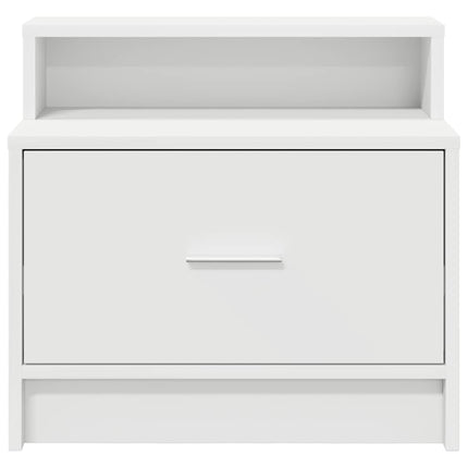 sengeborde med skuffe 2 stk. 51x31x47 cm hvid