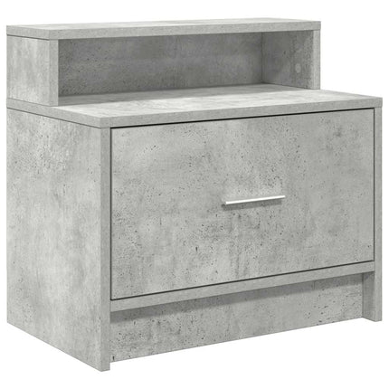 sengebord med skuffe 51x31x47 cm betongrå
