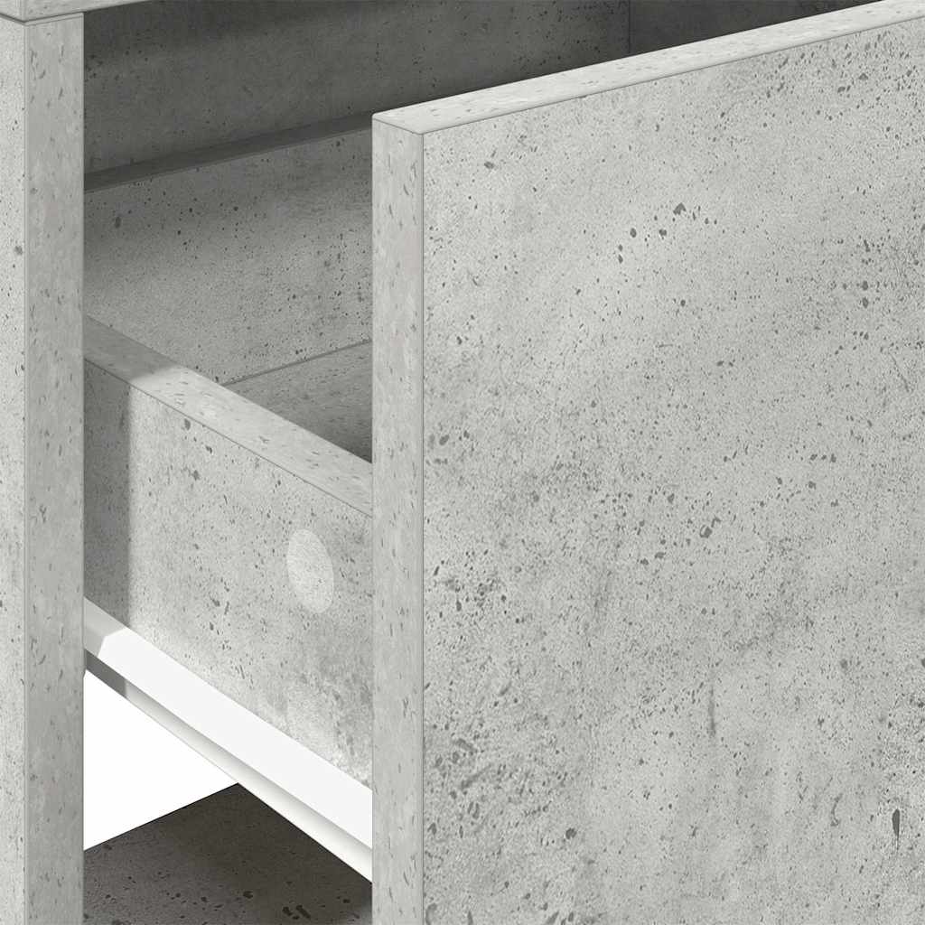 sengeborde med skuffe 2 stk. 51x31x47 cm betongrå