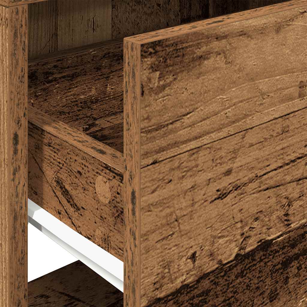 sengeborde med skuffe 2 stk. 51x31x47 cm antikt træ