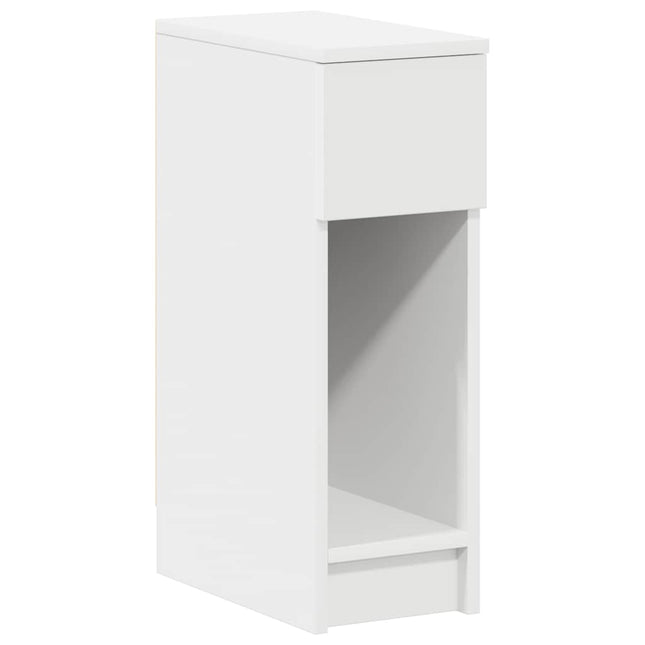 sengebord med skuffe 20x36x60 cm hvid