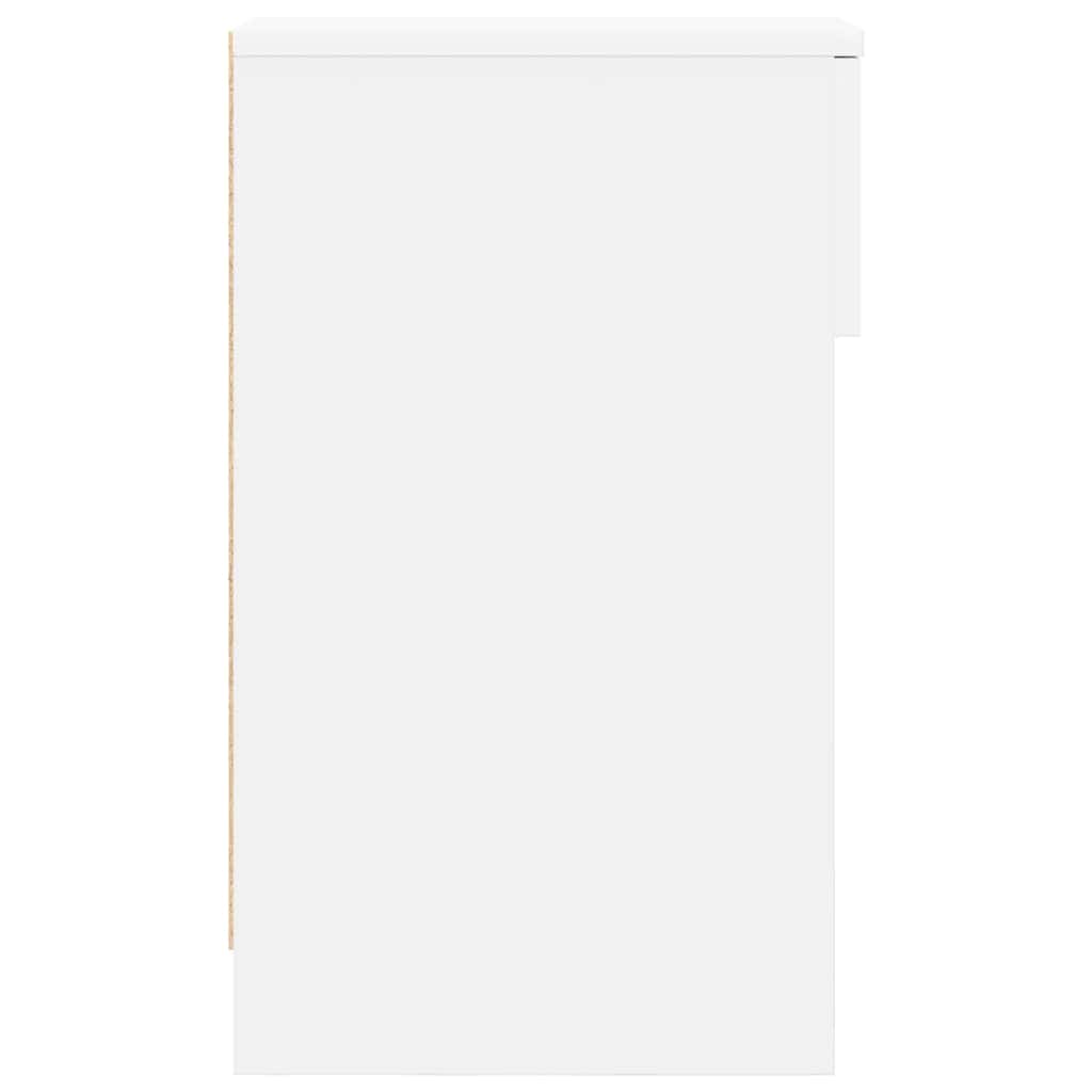 sengebord med skuffe 20x36x60 cm hvid