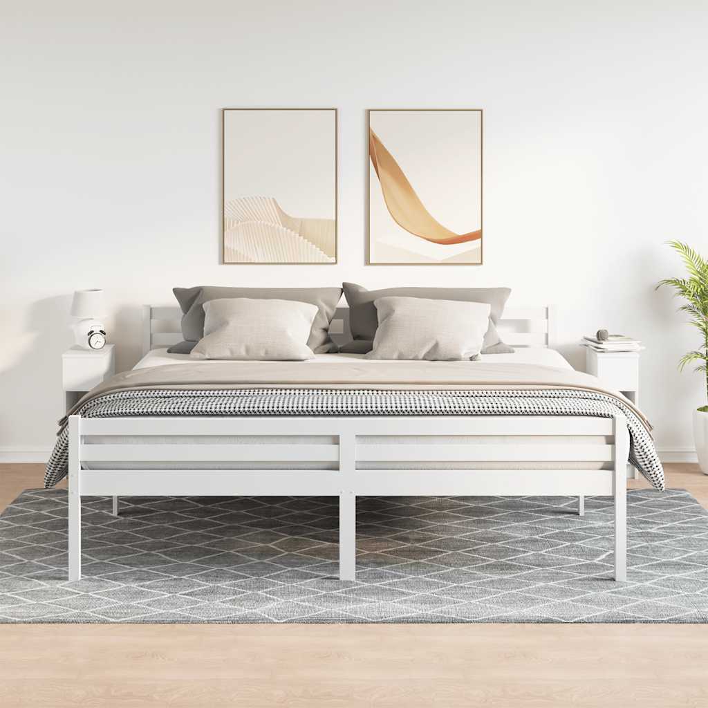 sengeborde med skuffe 2 stk. 20x36x60 cm hvid