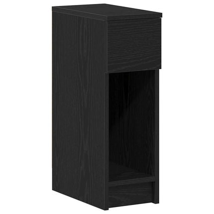 sengeborde med skuffe 2 stk. 20x36x60 cm sort-eg