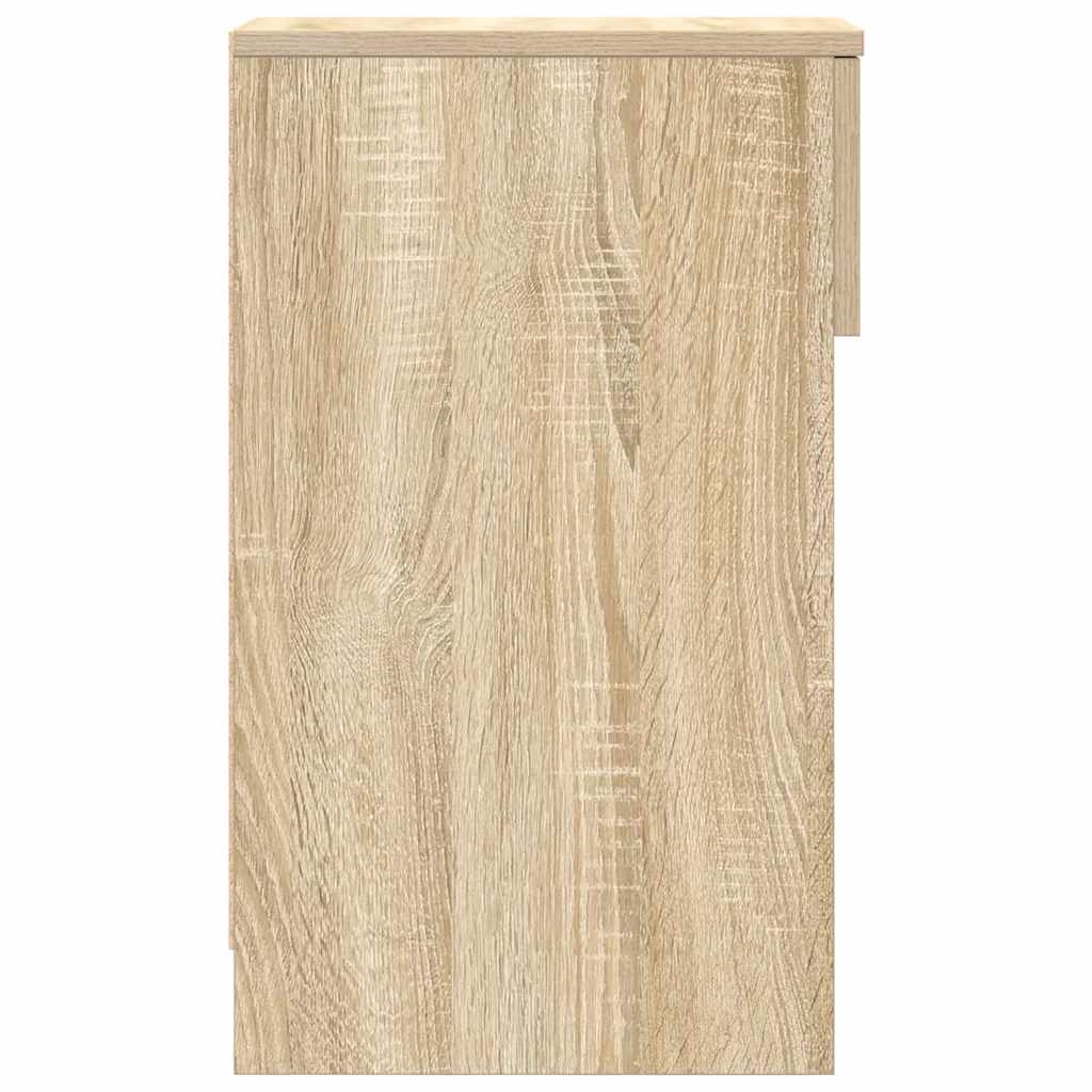 sengeborde med skuffe 2 stk. 20x36x60 cm sonoma-eg