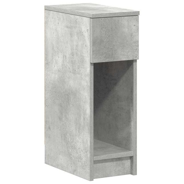 sengebord med skuffe 20x36x60 cm betongrå