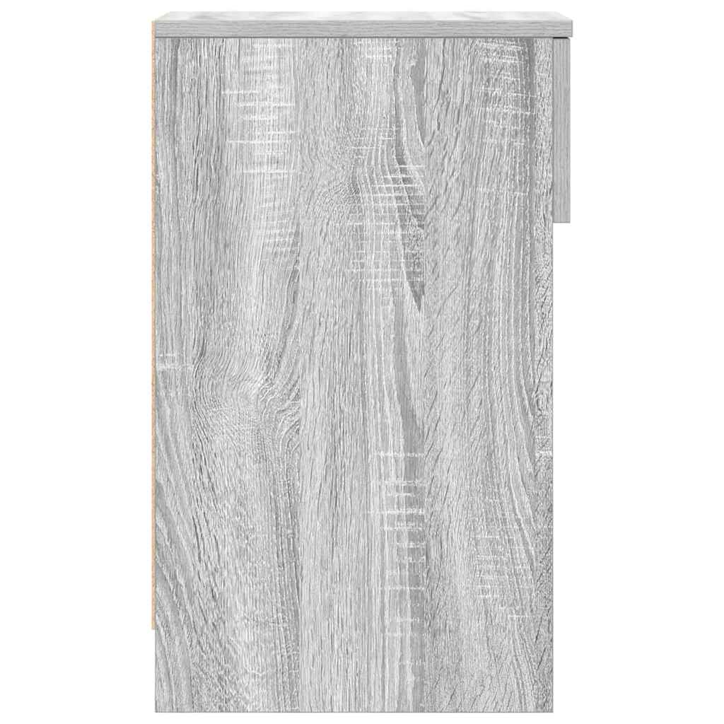 sengeborde med skuffe 2 stk. 20x36x60 cm grå sonoma-eg