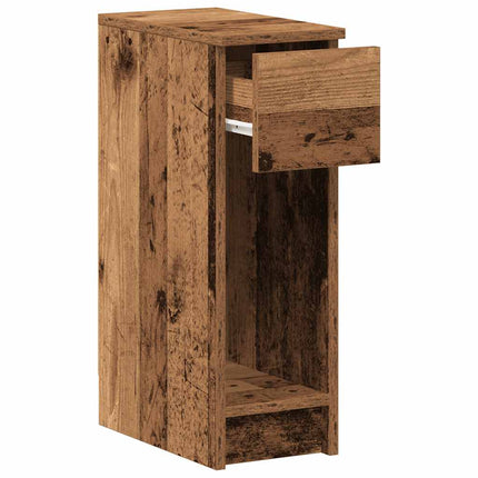 sengebord med skuffe 20x36x60 cm antikt træ