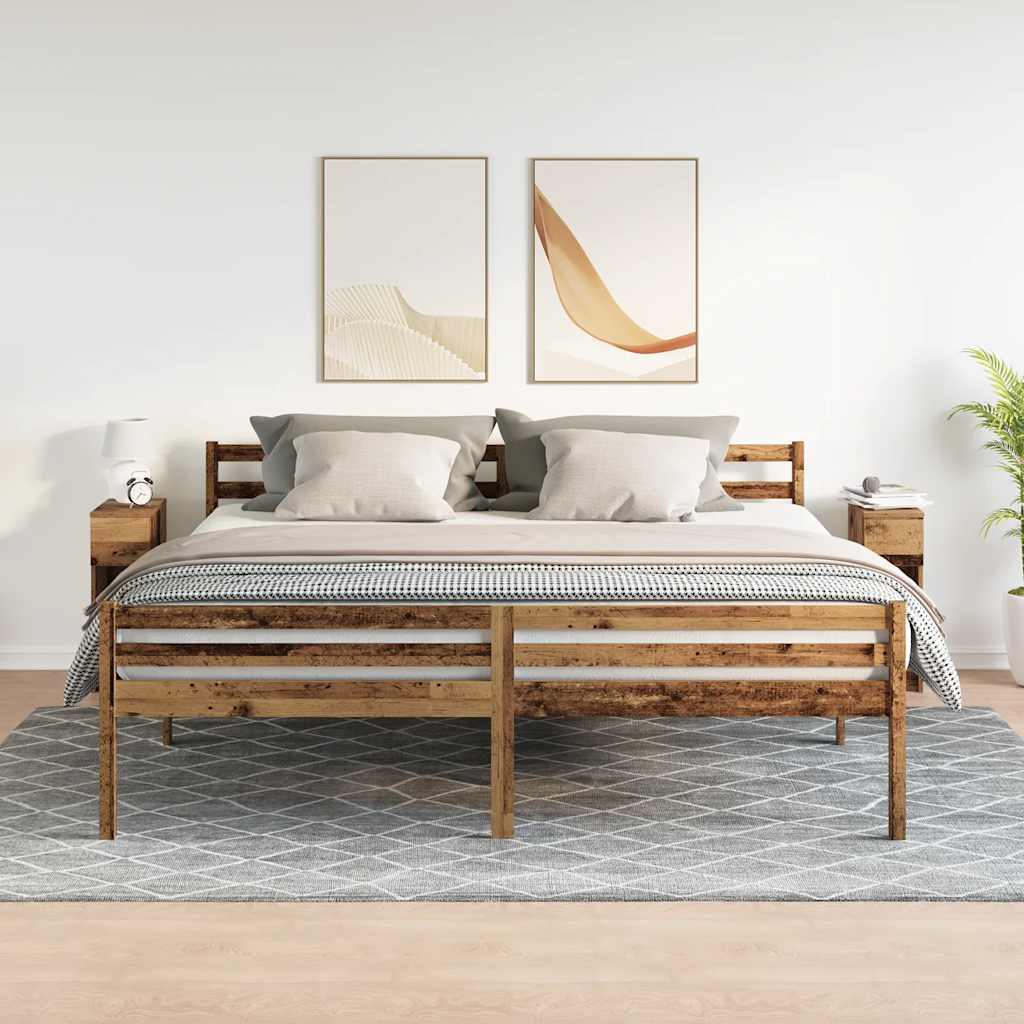 sengeborde med skuffe 2 stk. 20x36x60 cm antikt træ