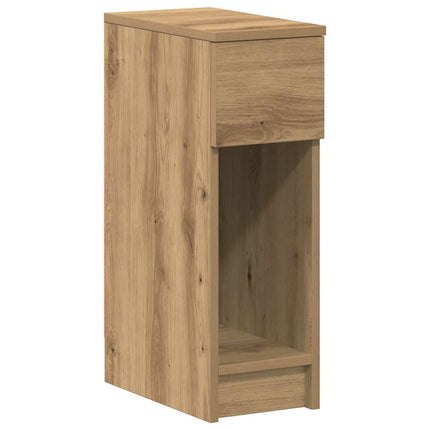 sengeborde med skuffe 2 stk. 20x36x60 cm egetræsfarve