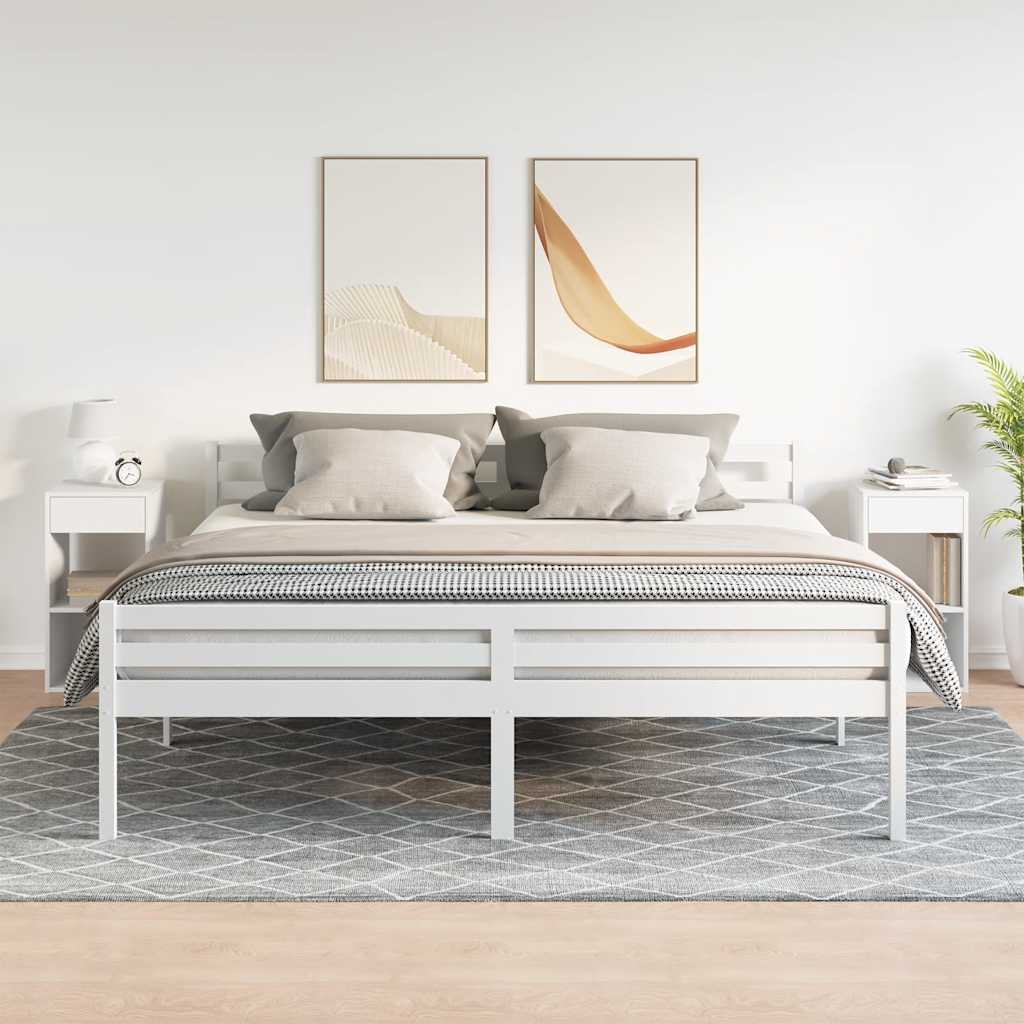 sengeborde med skuffe 2 stk. 35x34x66,5 cm hvid