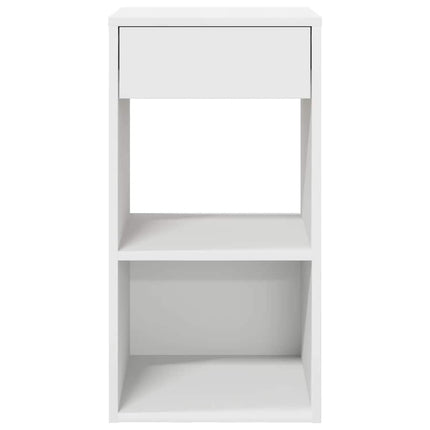 sengeborde med skuffe 2 stk. 35x34x66,5 cm hvid