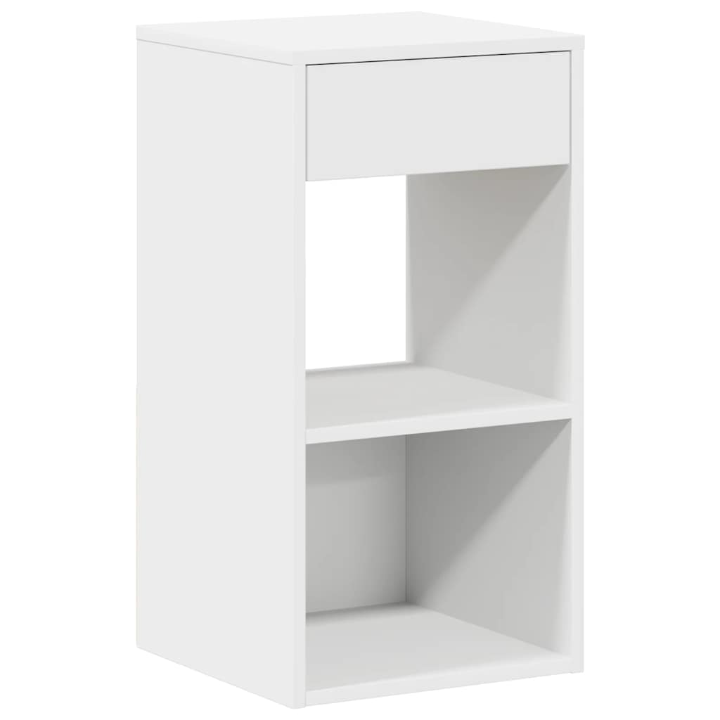 sengeborde med skuffe 2 stk. 35x34x66,5 cm hvid