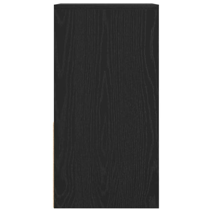 sengebord med skuffe 35x34x66,5 cm sort-eg