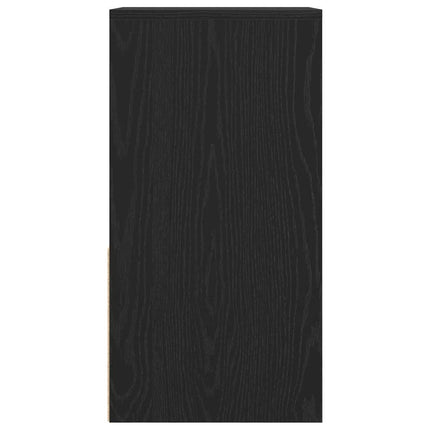 sengeborde med skuffe 2 stk. 35x34x66,5 cm sort-eg