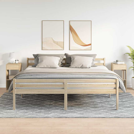 sengeborde med skuffe 2 stk. 35x34x66,5 cm sonoma-eg