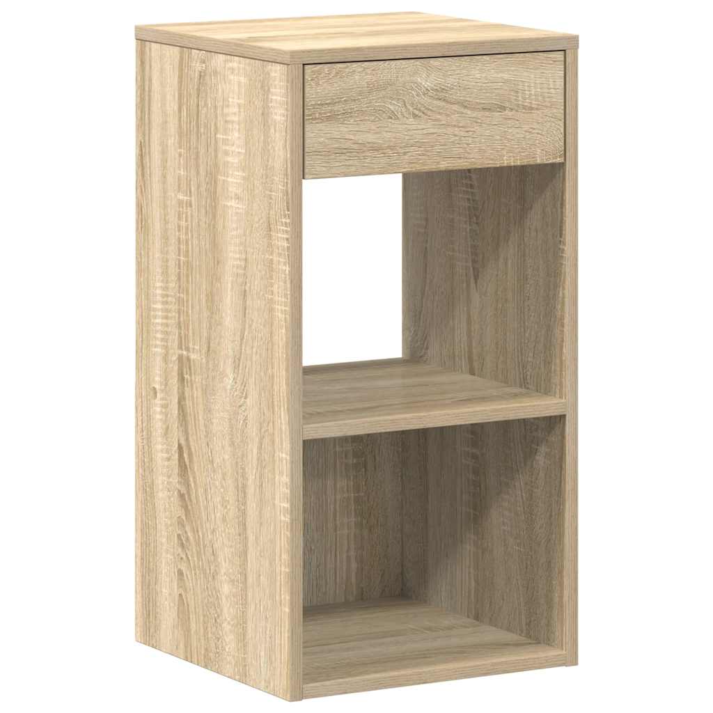 sengeborde med skuffe 2 stk. 35x34x66,5 cm sonoma-eg
