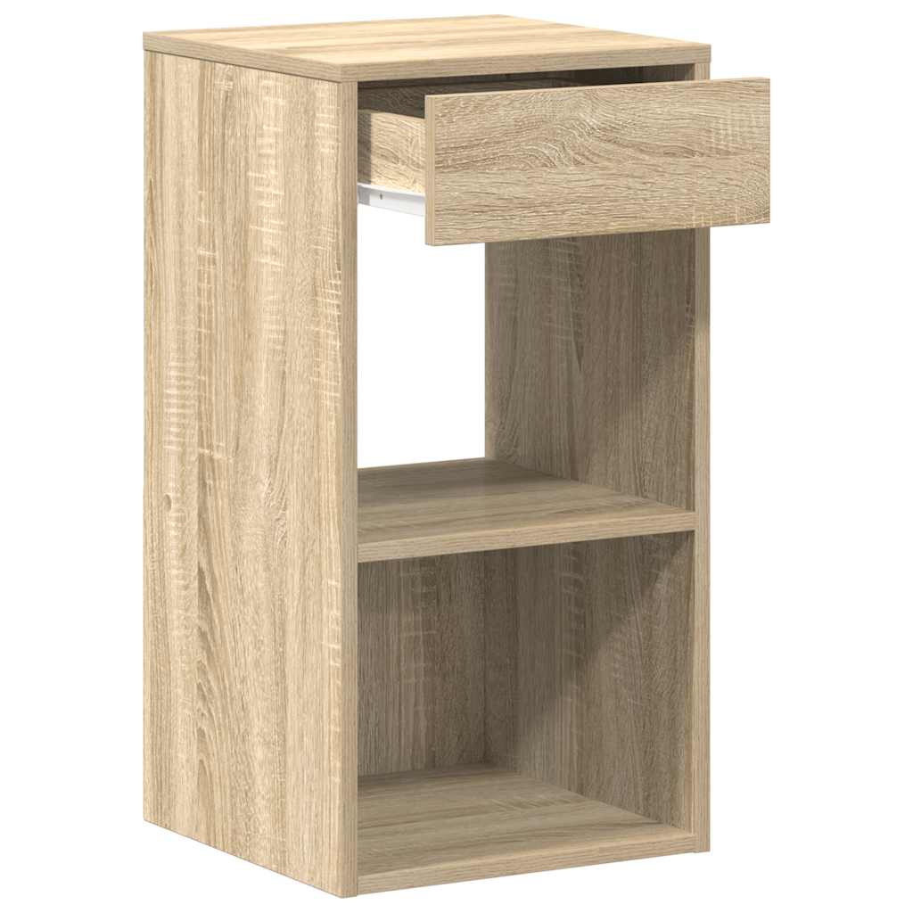 sengeborde med skuffe 2 stk. 35x34x66,5 cm sonoma-eg