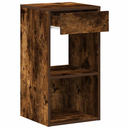 sengebord med skuffe 35x34x66,5 cm røget egetræsfarve