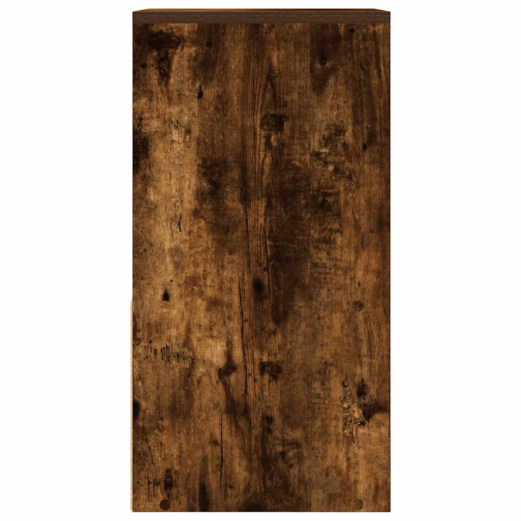 sengeborde med skuffe 2 stk. 35x34x66,5 cm røget egetræsfarve