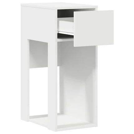 Computertårnstativ med skuffe 30x44x74 cm hvid