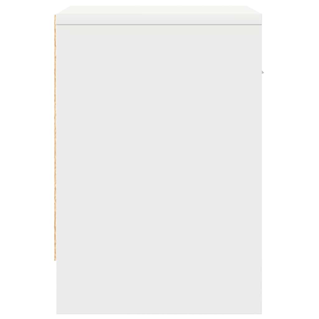 sengebord med skuffe 39x28x41 cm hvid