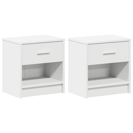 sengeborde 2 stk. med skuffe 39x28x41 cm hvid