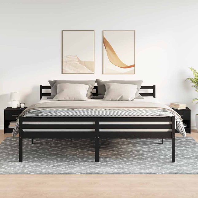 sengeborde 2 stk. med skuffe 39x28x41 cm sort
