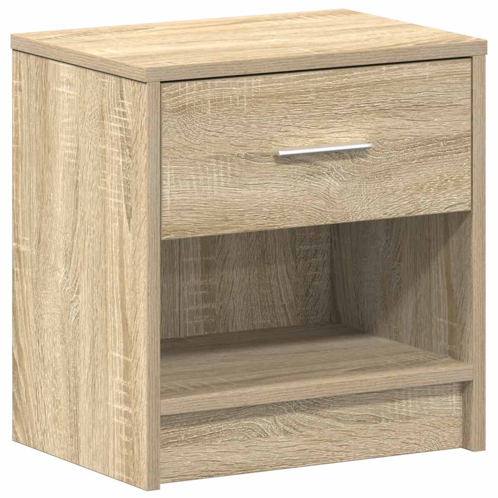 sengebord med skuffe 39x28x41 cm sonoma-eg