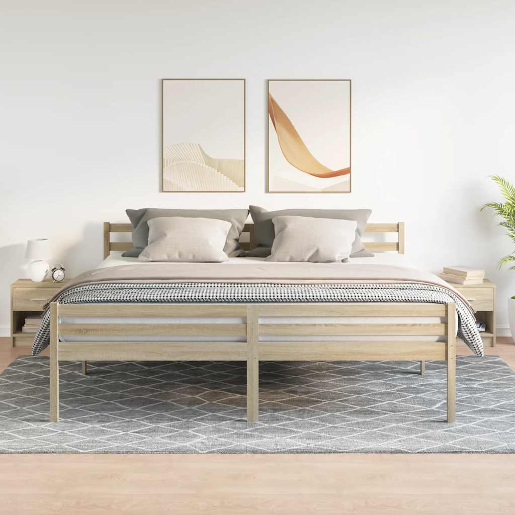 sengeborde 2 stk. med skuffe 39x28x41 cm sonoma-eg