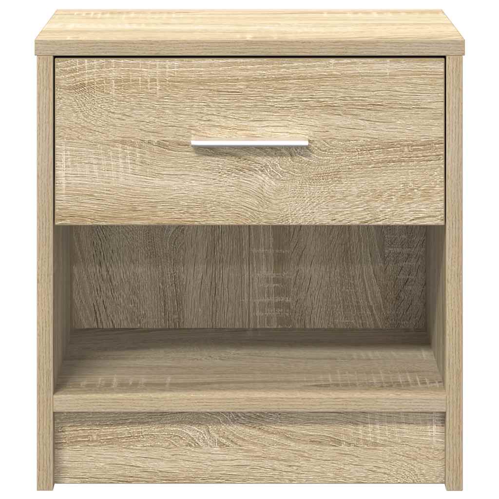 sengeborde 2 stk. med skuffe 39x28x41 cm sonoma-eg