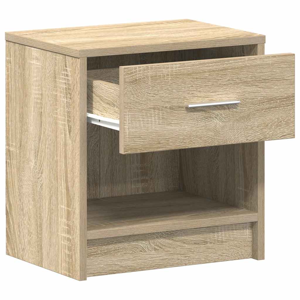 sengeborde 2 stk. med skuffe 39x28x41 cm sonoma-eg