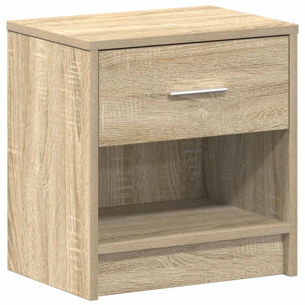 sengeborde 2 stk. med skuffe 39x28x41 cm sonoma-eg
