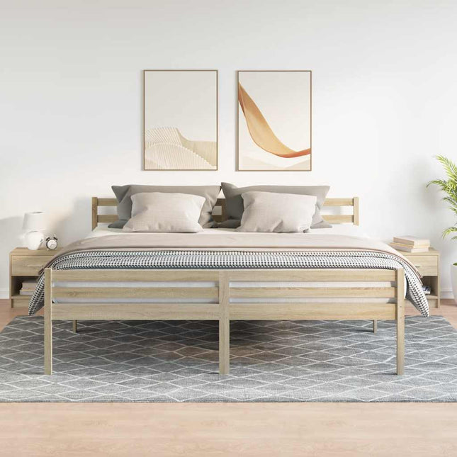 sengeborde 2 stk. med skuffe 39x28x41 cm sonoma-eg