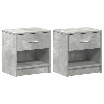 sengeborde 2 stk. med skuffe 39x28x41 cm betongrå