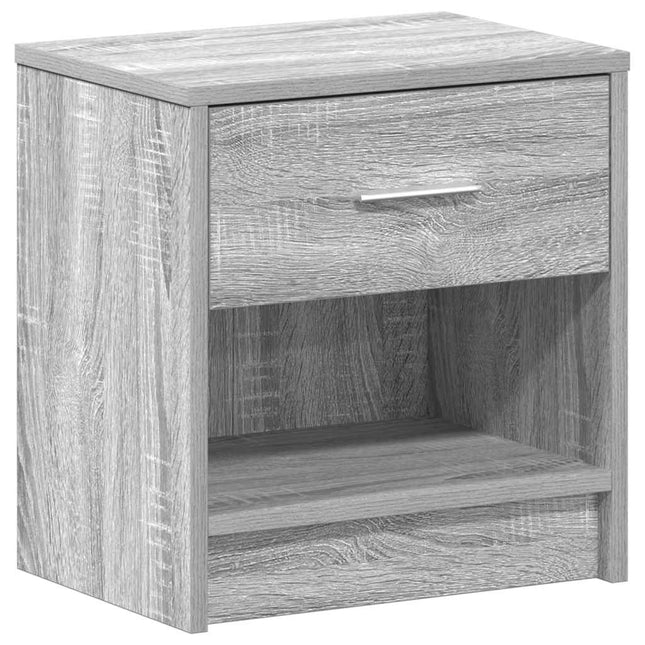 sengebord med skuffe 39x28x41 cm grå sonoma-eg