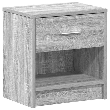 sengeborde 2 stk. med skuffe 39x28x41 cm grå sonoma-eg