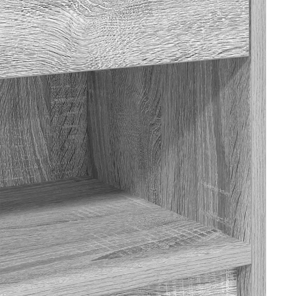 sengeborde 2 stk. med skuffe 39x28x41 cm grå sonoma-eg