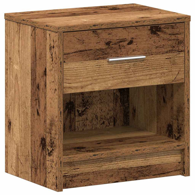 sengebord med skuffe 39x28x41 cm antikt træ