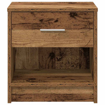 sengeborde 2 stk. med skuffe 39x28x41 cm antikt træ
