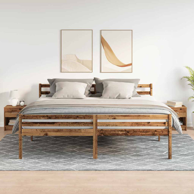 sengeborde 2 stk. med skuffe 39x28x41 cm antikt træ
