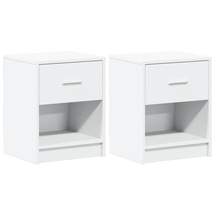 sengeborde 2 stk. med skuffe 40x34x50 cm hvid