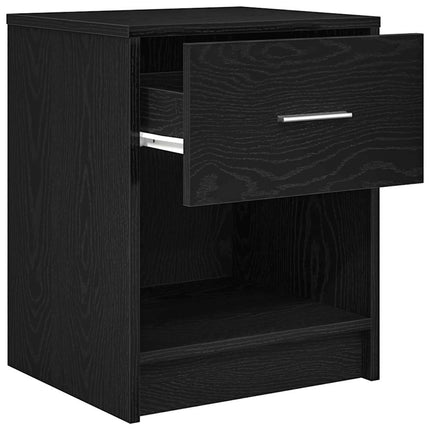 sengeborde 2 stk. med skuffe 40x34x50 cm sort