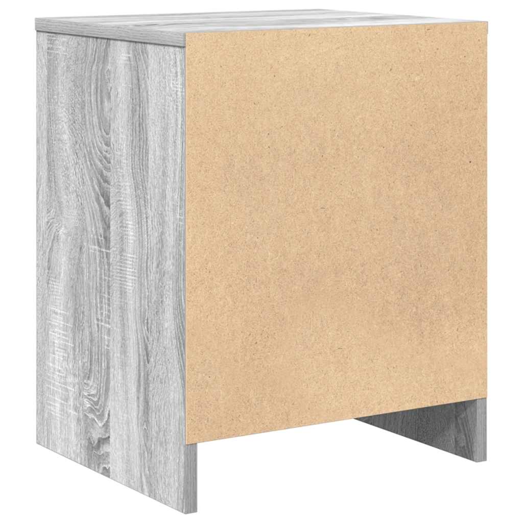 sengebord med skuffe 40x34x50 cm grå sonoma-eg