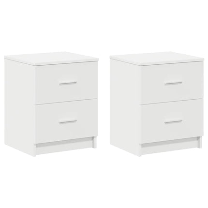 sengeborde 2 stk. med 2 skuffer 40x36x50 cm hvid