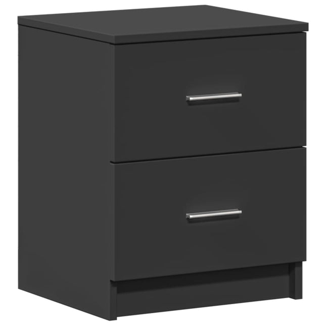 sengebord med 2 skuffer 40x36x50 cm sort