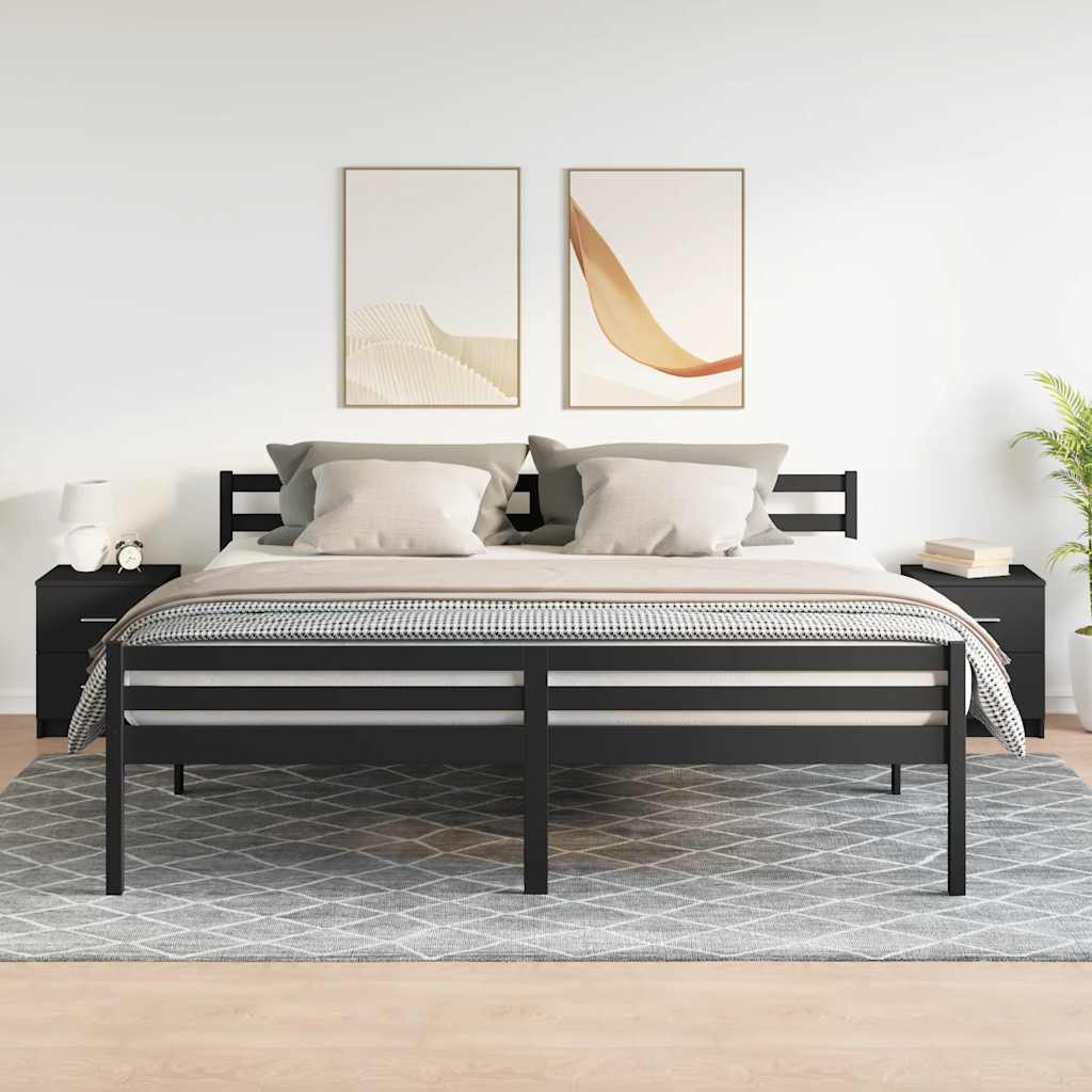 sengeborde 2 stk. med 2 skuffer 40x36x50 cm sort