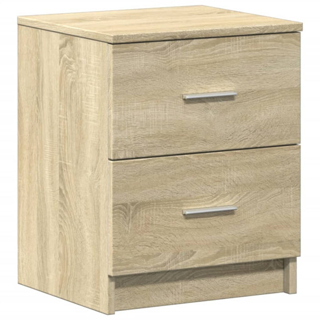 sengebord med 2 skuffer 40x36x50 cm sonoma-eg