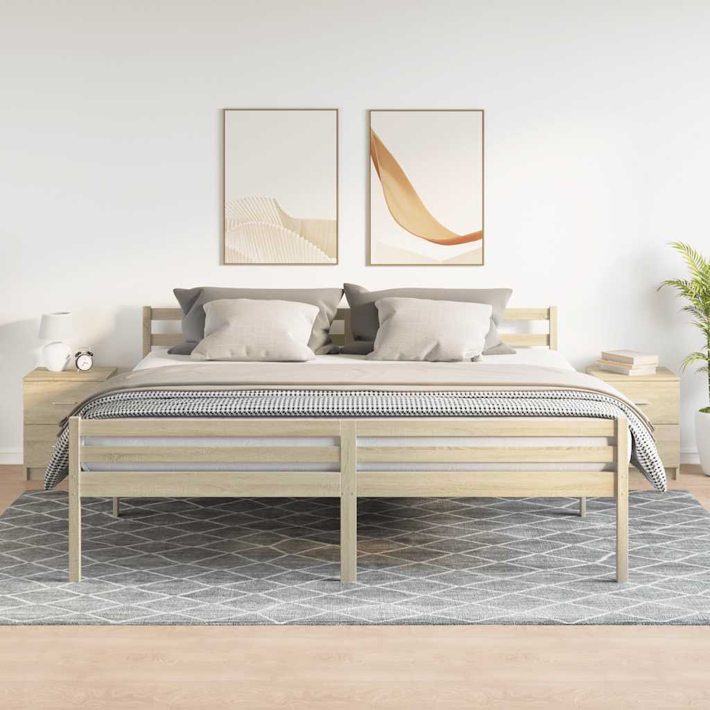 sengeborde 2 stk. med 2 skuffer 40x36x50 cm sonoma-eg